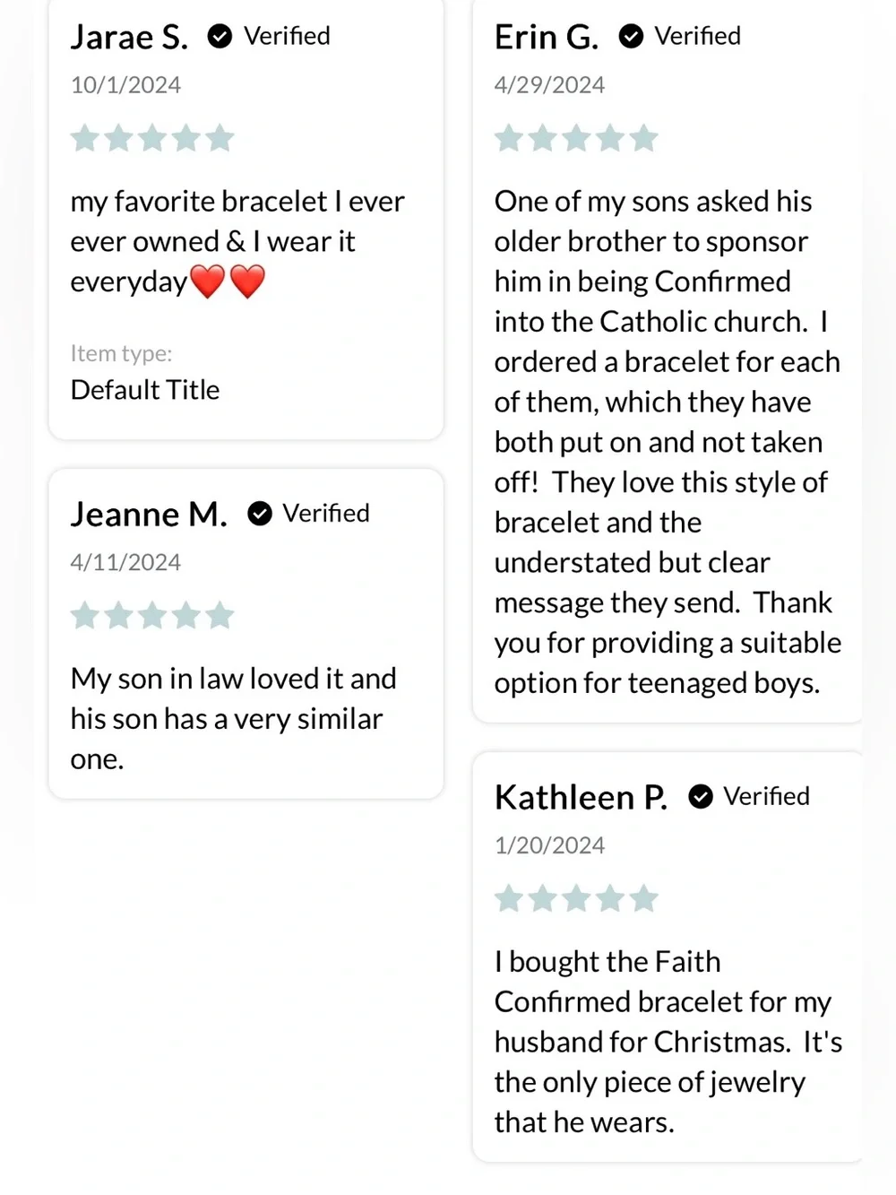 My Saint My Hero Faith Confirmed Bracelet For Men & Women NWT